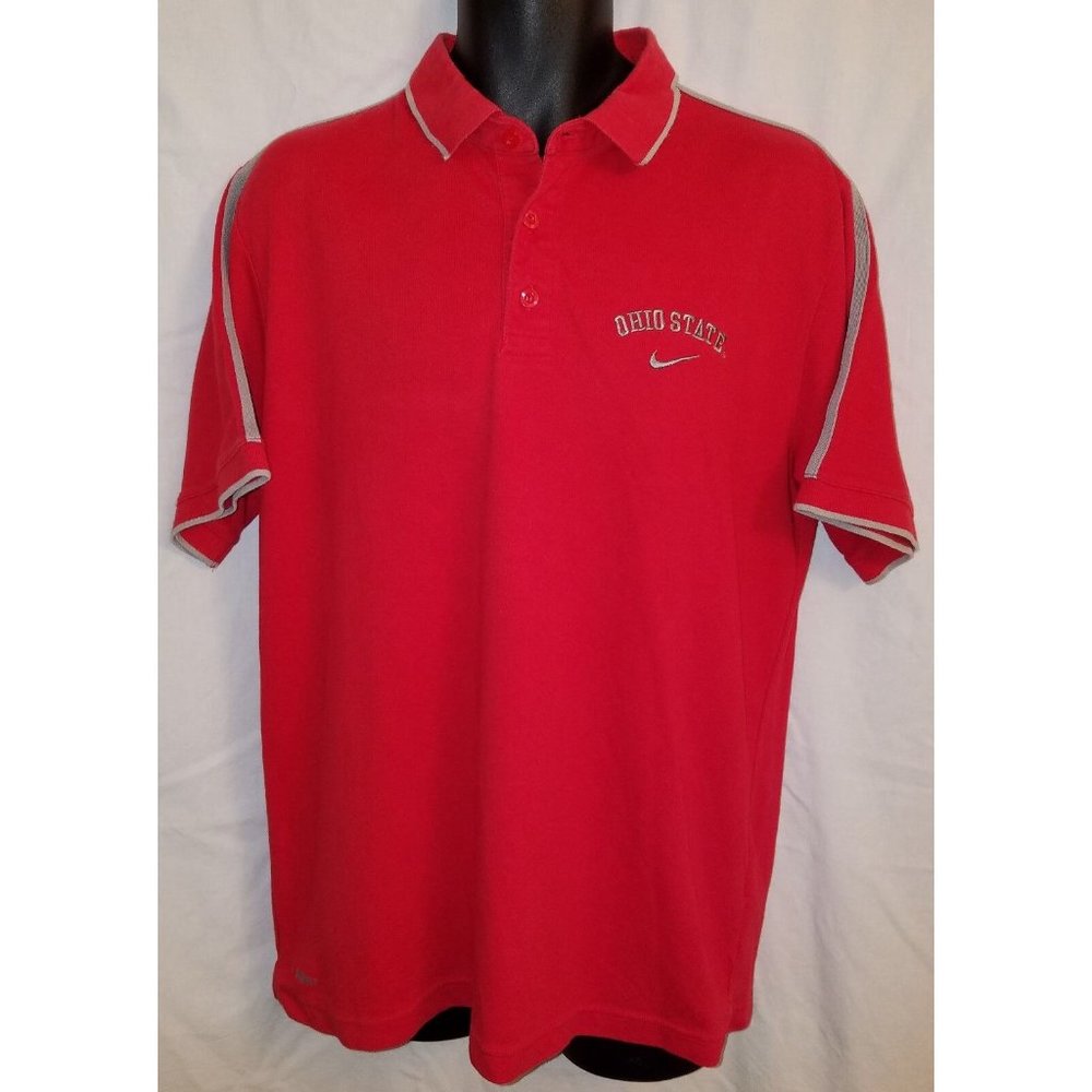 Ohio State Buckeyes Scarlet Nike Coach's Polo Golf Shirt - Mens Large